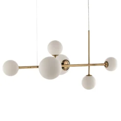 Hängeleuchte Dione, sechsflammig, gold