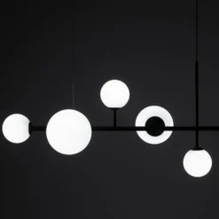 Hängeleuchte Dione, sechsflammig, schwarz