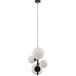 Hängeleuchte Dione, vierflammig, schwarz
