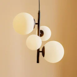 Hängeleuchte Dione, vierflammig, schwarz