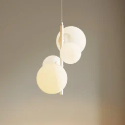 Hängeleuchte Dione, vierflammig, weiß