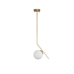 Hängeleuchte Dolunay, 25 cm lang, goldfarben, Glas, E27