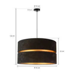 Hängeleuchte Duo, schwarz/gold, Ø40cm, 1-flammig