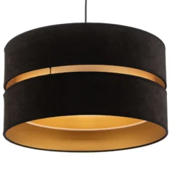 Hängeleuchte Duo, schwarz/gold, Ø40cm, 1-flammig
