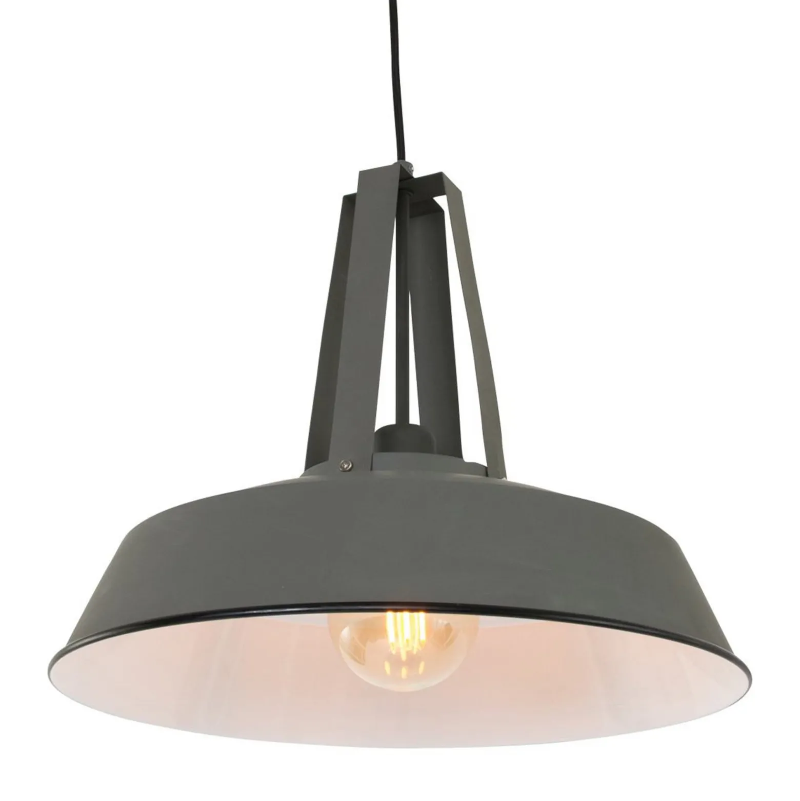 Hängeleuchte Eden, grau, Metall, E27-Fassung