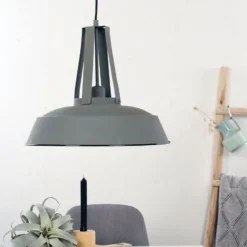 Hängeleuchte Eden, grau, Metall, E27-Fassung