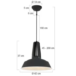 Hängeleuchte Eden, schwarz, Metall, E27-Fassung