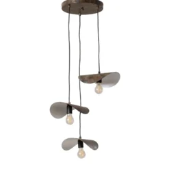 Hängeleuchte Eger, 3-flammig, schwarz, Metall, Ø 50 cm