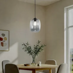 Hängeleuchte Elio, Glas, grafit, einflammig