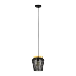 Hängeleuchte Escandidos, schwarz/gold, einflammig