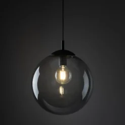 Hängeleuchte Esme, Glas, grafit-transparent, 1-flg., Ø 35 cm