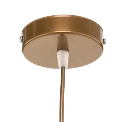 Hängeleuchte Essex, strukturierter Stoff, gold