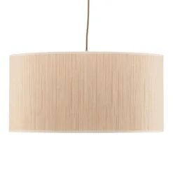 Hängeleuchte Essex, strukturierter Stoff, gold