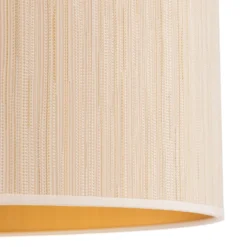 Hängeleuchte Essex, strukturierter Stoff, gold