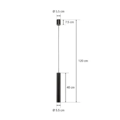 Hängeleuchte Eye, 1fl, schwarz, Schirmhöhe 40 cm