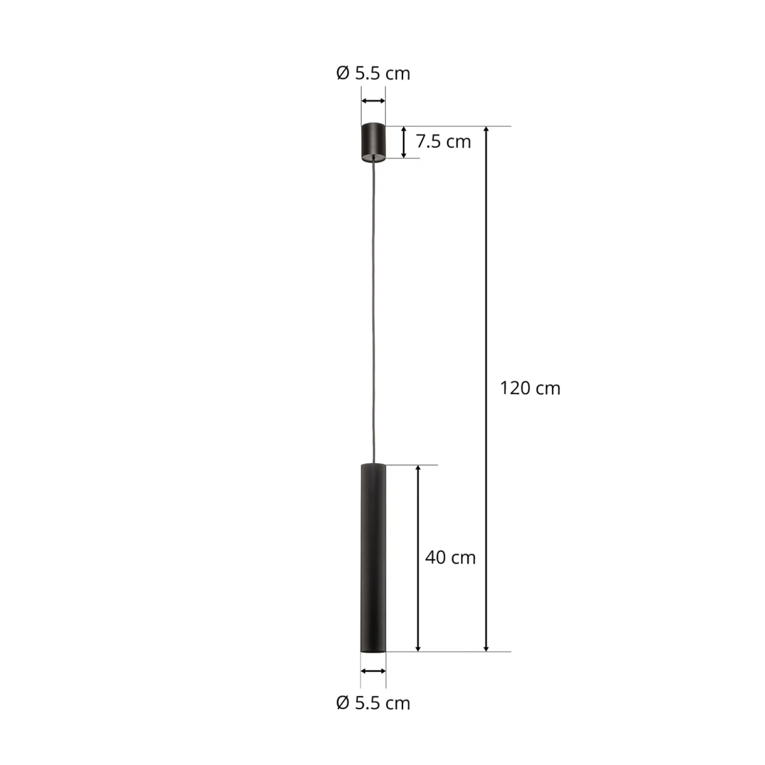 Hängeleuchte Eye, 1fl, schwarz, Schirmhöhe 40 cm