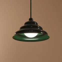 Hängeleuchte Fala, grün, Ø 23 cm, Glas