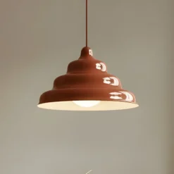 Hängeleuchte Fala, rot, Ø 23 cm, Glas