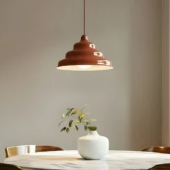 Hängeleuchte Fala, rot, Ø 23 cm, Glas