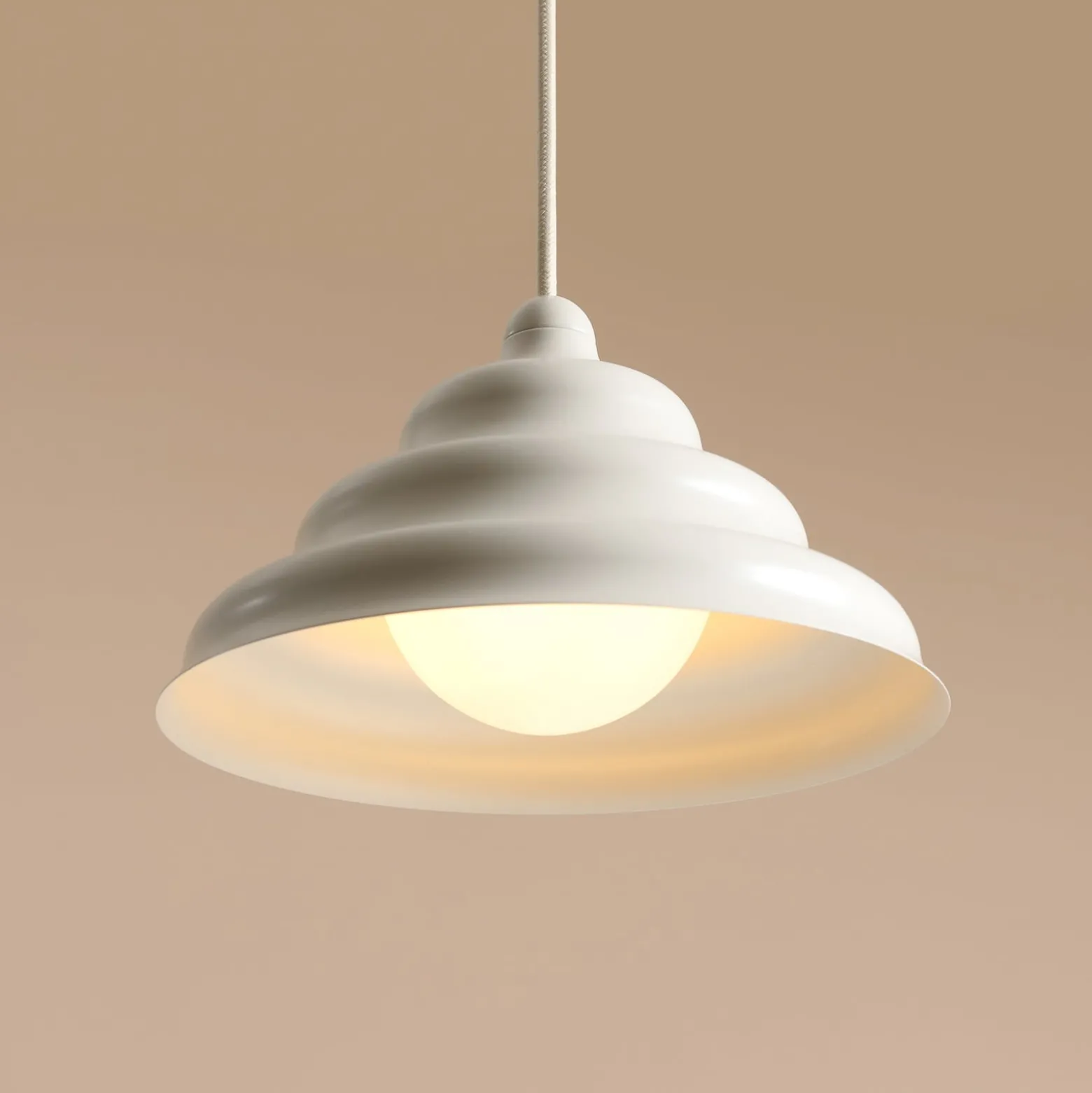 Hängeleuchte Fala, weiß, Ø 23 cm, Glas