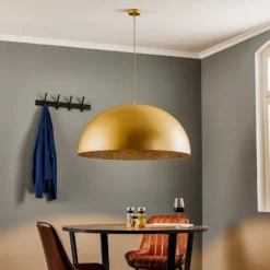 Hängeleuchte Fera, gold/schwarz gesprenkelt, Ø90cm