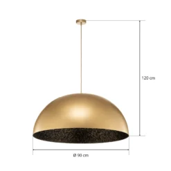 Hängeleuchte Fera, gold/schwarz gesprenkelt, Ø90cm
