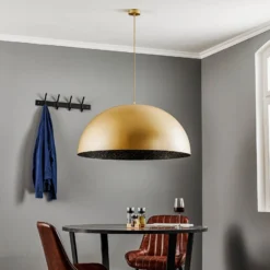 Hängeleuchte Fera, gold/schwarz gesprenkelt, Ø90cm