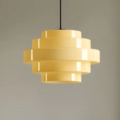 Hängeleuchte Filo, gelb, Ø 28 cm, Glas