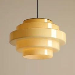 Hängeleuchte Filo, gelb, Ø 28 cm, Glas