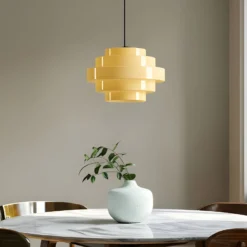 Hängeleuchte Filo, gelb, Ø 28 cm, Glas
