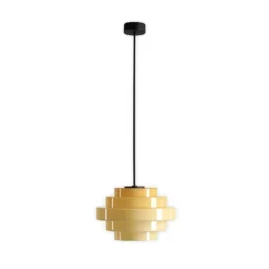 Hängeleuchte Filo, gelb, Ø 28 cm, Glas