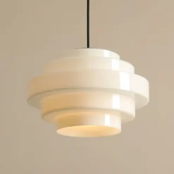 Hängeleuchte Filo, weiß, Ø 28 cm, Glas