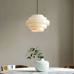 Hängeleuchte Filo, weiß, Ø 28 cm, Glas