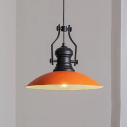 Hängeleuchte Fimda, orange, Ø 41 cm, Metall, E27