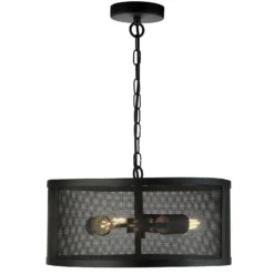 Hängeleuchte Fishnet aus Metall in Schwarz Ø 45 cm