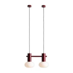 Hängeleuchte Flo, rot, 2-flammig, Glas