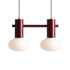 Hängeleuchte Flo, rot, 2-flammig, Glas