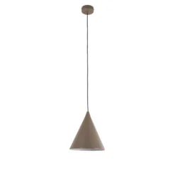 Hängeleuchte Form, beige, Metall, Ø 24 cm, Kegel, E27