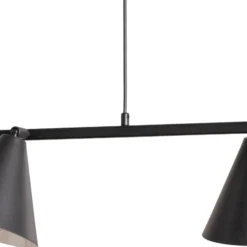 Hängeleuchte Form 4, schwarz, Metall, 4-flammig, Kegel, E27