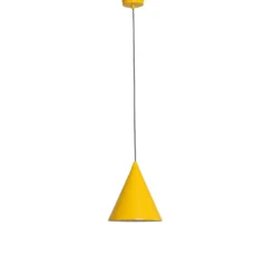 Hängeleuchte Form, senfgelb, Metall, Ø 24 cm, Kegel, E27