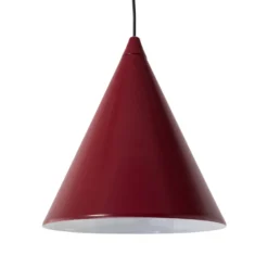 Hängeleuchte Form, weinrot, Metall, Ø 24 cm, Kegel, E27