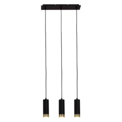 Hängeleuchte Fridu, schwarz, dreiflammig, linear