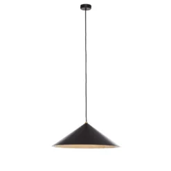 Hängeleuchte Fuji, Verbundfaser, schwarz/goldfarben, Ø 50 cm