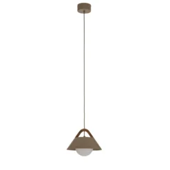 Hängeleuchte Funda, beige, Ø 30 cm, 1-flammig, Metall/Glas