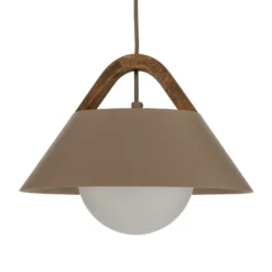 Hängeleuchte Funda, beige, Ø 30 cm, 1-flammig, Metall/Glas