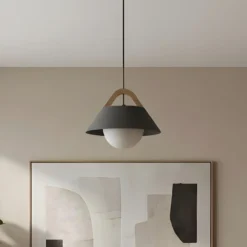 Hängeleuchte Funda, schwarz, Ø 30 cm, 1-flammig, Metall/Glas