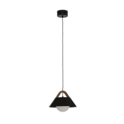 Hängeleuchte Funda, schwarz, Ø 30 cm, 1-flammig, Metall/Glas