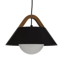 Hängeleuchte Funda, schwarz, Ø 30 cm, 1-flammig, Metall/Glas