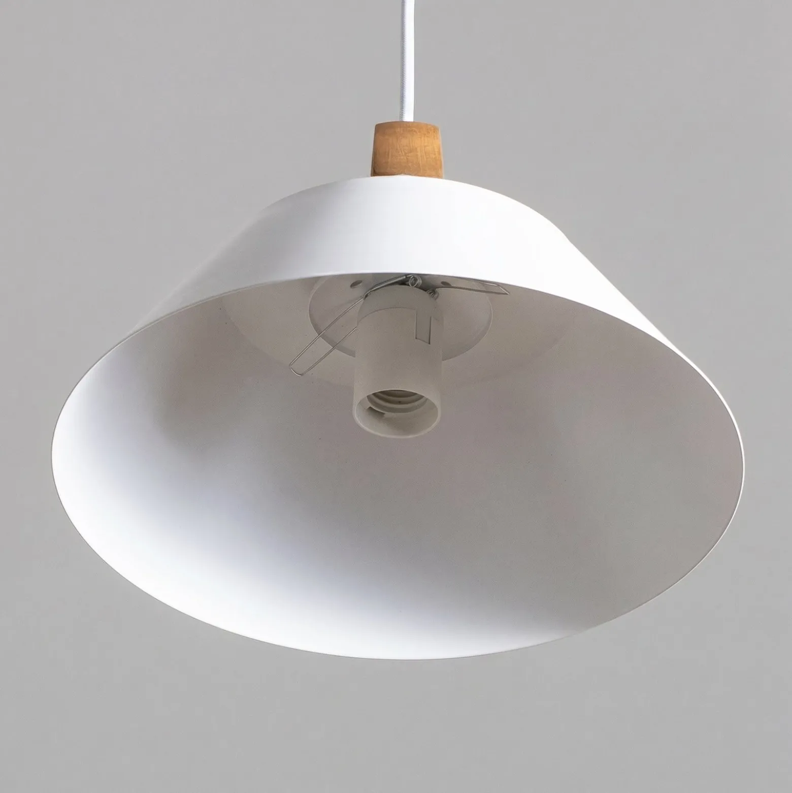 Hängeleuchte Funda, weiß, Ø 30 cm, 1-flammig, Metall/Glas
