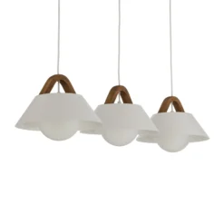 Hängeleuchte Funda, weiß, Länge 110 cm, 3-flg., Metall/Glas